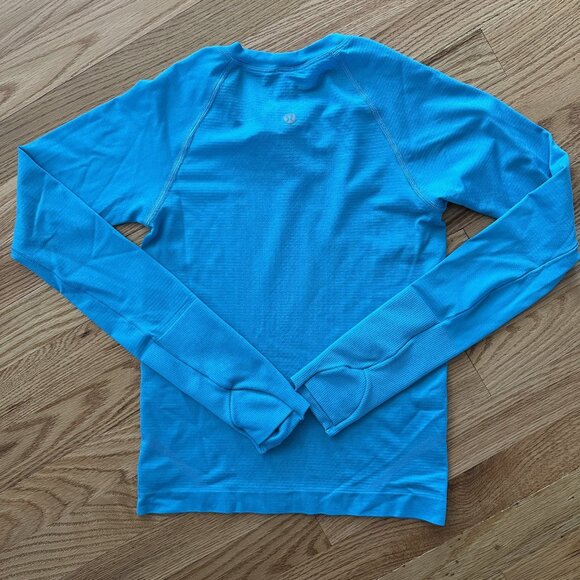 Lululemon Turquoise Tide Swiftly Tech Long-Sleeve Shirt 2.0 Race Length Size 2 - Picture 3 of 5